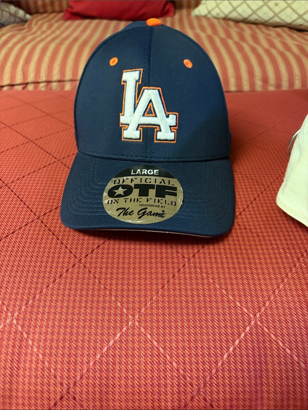 The Game Navy and Orange LA Logo Baseball Hat